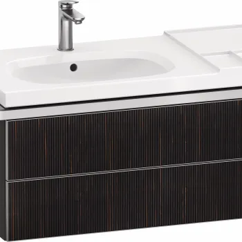 Dulap baza suspendat Duravit Aurena 984 x 492mm pentru lavoar cu doua sertare orientare dreapta inclus portprosop riflaj Ebony mat f1f6 imagine