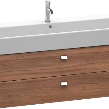 Dulap baza suspendat Duravit Brioso 1184x442mm cu doua sertare nuc natur manere crom 163c imagine