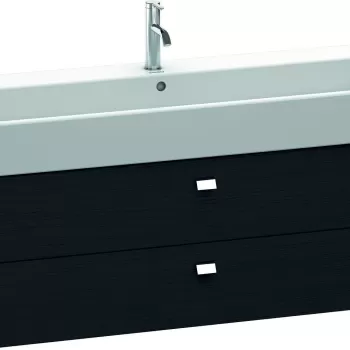 Dulap baza suspendat Duravit Brioso 1184x442mm cu doua sertare stejar negru manere crom 567a imagine