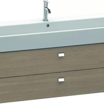 Dulap baza suspendat Duravit Brioso 1184x442mm cu doua sertare stejar terra manere crom ae44 imagine