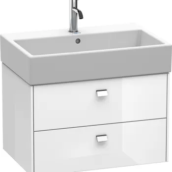 Dulap baza suspendat Duravit Brioso 684x442mm cu doua sertare alb lucios manere crom 4197 imagine