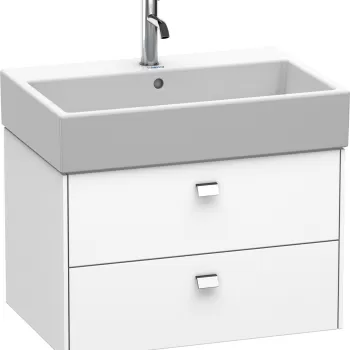 Dulap baza suspendat Duravit Brioso 684x442mm cu doua sertare alb mat manere crom 230f imagine