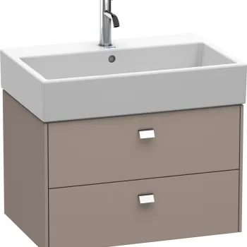 Dulap baza suspendat Duravit Brioso 684x442mm cu doua sertare bazalt mat manere crom 2a80 imagine