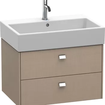 Dulap baza suspendat Duravit Brioso 684x442mm cu doua sertare linen decor manere crom b7db imagine