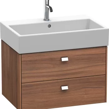 Dulap baza suspendat Duravit Brioso 684x442mm cu doua sertare nuc natur manere crom 6161 imagine