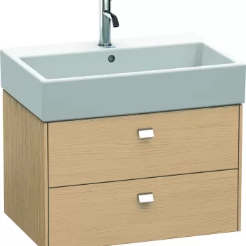 Dulap baza suspendat Duravit Brioso 684x442mm cu doua sertare stejar natur manere crom 57ea imagine