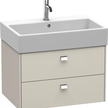 Dulap baza suspendat Duravit Brioso 684x442mm cu doua sertare taupe mat manere crom c893 imagine