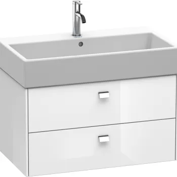 Dulap baza suspendat Duravit Brioso 784x442mm cu doua sertare alb lucios manere crom d1f8 imagine