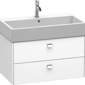 Dulap baza suspendat Duravit Brioso 784x442mm cu doua sertare alb mat manere crom 9350 imagine