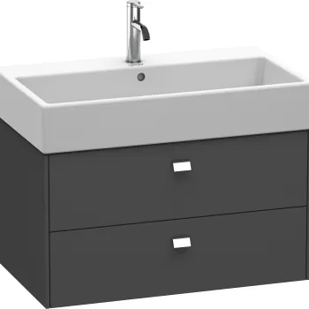 Dulap baza suspendat Duravit Brioso 784x442mm cu doua sertare grafit mat manere crom 7631 imagine