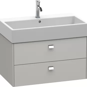 Dulap baza suspendat Duravit Brioso 784x442mm cu doua sertare gri ciment mat manere crom 8f8b imagine