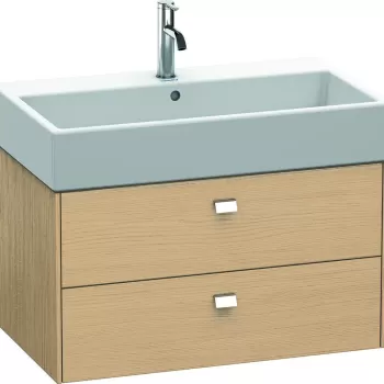 Dulap baza suspendat Duravit Brioso 784x442mm cu doua sertare stejar natur manere crom cef1 imagine