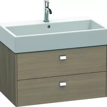 Dulap baza suspendat Duravit Brioso 784x442mm cu doua sertare stejar terra manere crom a775 imagine
