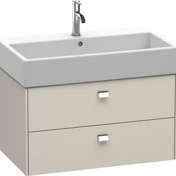 Dulap baza suspendat Duravit Brioso 784x442mm cu doua sertare taupe mat manere crom 1bb2 imagine