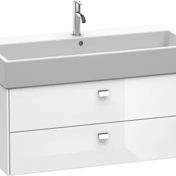 Dulap baza suspendat Duravit Brioso 984x442mm cu doua sertare alb lucios manere crom 35fa imagine
