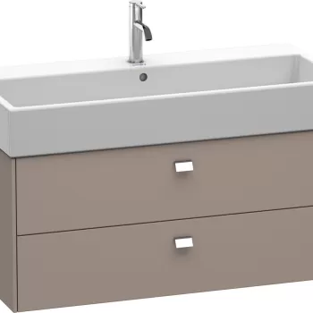 Dulap baza suspendat Duravit Brioso 984x442mm cu doua sertare bazalt mat manere crom 9cc1 imagine