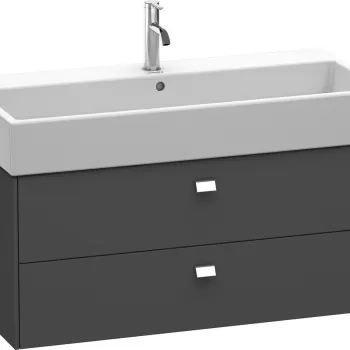 Dulap baza suspendat Duravit Brioso 984x442mm cu doua sertare grafit mat manere crom 7c6c imagine