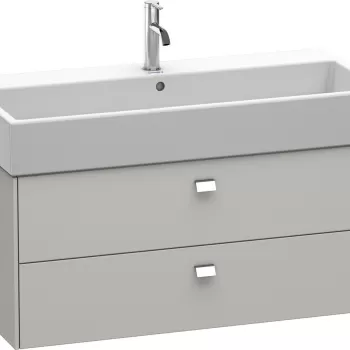 Dulap baza suspendat Duravit Brioso 984x442mm cu doua sertare gri ciment mat manere crom 956b imagine