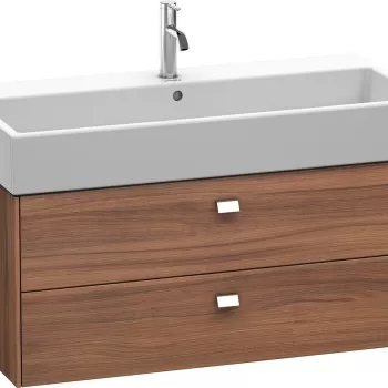 Dulap baza suspendat Duravit Brioso 984x442mm cu doua sertare nuc natur manere crom cd2b imagine