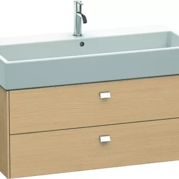 Dulap baza suspendat Duravit Brioso 984x442mm cu doua sertare stejar natur manere crom 08f5 imagine
