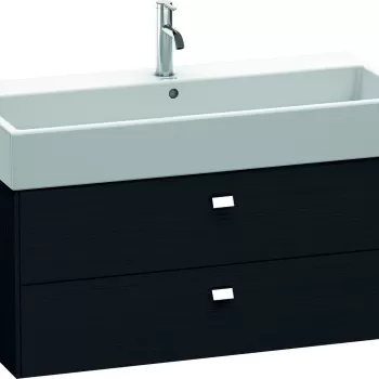Dulap baza suspendat Duravit Brioso 984x442mm cu doua sertare stejar negru manere crom df49 imagine