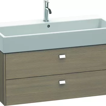 Dulap baza suspendat Duravit Brioso 984x442mm cu doua sertare stejar terra manere crom 5c2c imagine