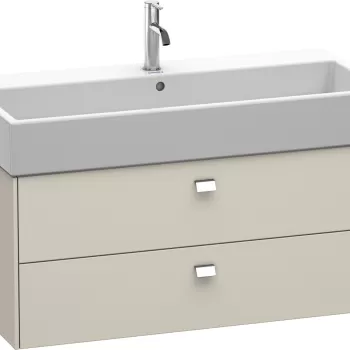 Dulap baza suspendat Duravit Brioso 984x442mm cu doua sertare taupe mat manere crom 2e76 imagine