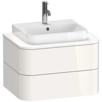 Dulap baza suspendat Duravit Happy D.2 Plus 65cm cu 2 sertare alb lucios 031a imagine