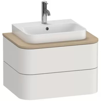 Dulap baza suspendat Duravit Happy D.2 Plus 65cm cu 2 sertare alb nordic mat satinat aa58 imagine