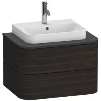 Dulap baza suspendat Duravit Happy D.2 Plus 65cm cu 2 sertare furnir lemn de nuc b5b4 imagine