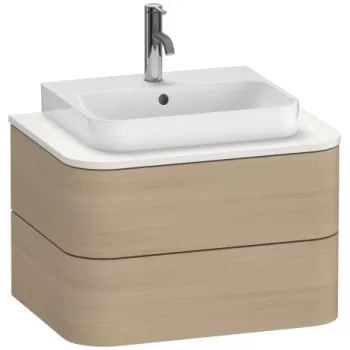 Dulap baza suspendat Duravit Happy D.2 Plus 65cm cu 2 sertare furnir lemn stejar mediteranean b937 imagine