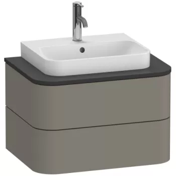 Dulap baza suspendat Duravit Happy D.2 Plus 65cm cu 2 sertare gri ciment mat b78a imagine