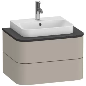 Dulap baza suspendat Duravit Happy D.2 Plus 65cm cu 2 sertare taupe mat satinat 9d82 imagine