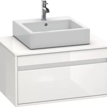 Dulap baza suspendat Duravit Ketho cu 1 sertar 80x55cm pentru lavoar pe blat alb lucios 1c52 imagine