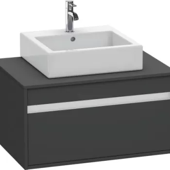 Dulap baza suspendat Duravit Ketho cu 1 sertar 80x55cm pentru lavoar pe blat grafit mat decor dcd2 imagine
