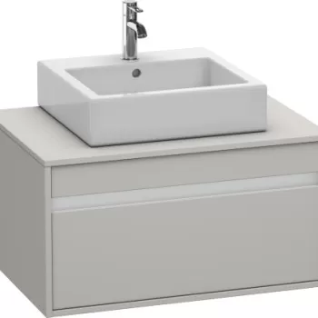 Dulap baza suspendat Duravit Ketho cu 1 sertar 80x55cm pentru lavoar pe blat gri mat decor 0ac4 imagine