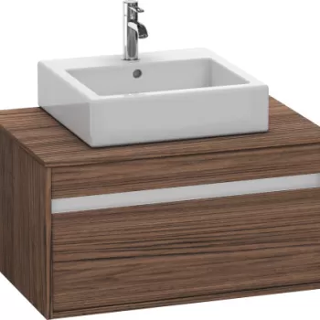 Dulap baza suspendat Duravit Ketho cu 1 sertar 80x55cm pentru lavoar pe blat nuc inchis decor 5881 imagine