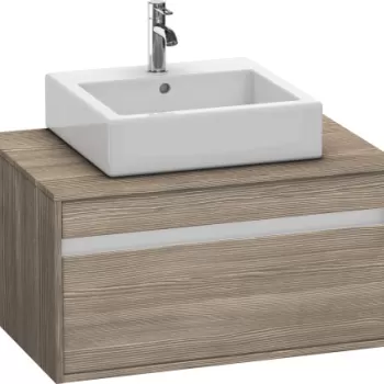Dulap baza suspendat Duravit Ketho cu 1 sertar 80x55cm pentru lavoar pe blat stejar terra 6647 imagine