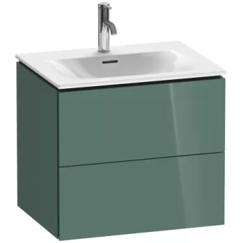 Dulap baza suspendat Duravit L-Cube 620x481mm cu doua sertare verde jad lucios lacuit c9ca imagine