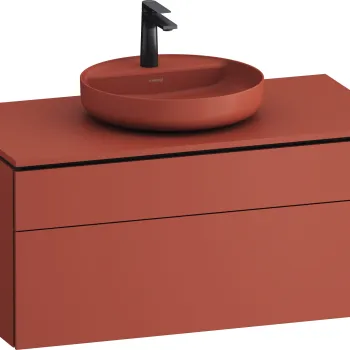 Dulap baza suspendat Duravit Vitrium pentru lavoare pe blat 102cm cu un sertar rosu satin mat 9796 imagine