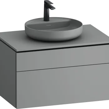 Dulap baza suspendat Duravit Vitrium pentru lavoare pe blat 82cm cu un sertar gri satin mat 5f5c imagine