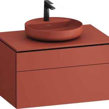 Dulap baza suspendat Duravit Vitrium pentru lavoare pe blat 82cm cu un sertar rosu satin mat 0a28 imagine