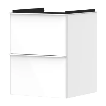 Dulap baza suspendat Hansgrohe Xelu Q cu 2 sertare  48cm  alb lucios  manere alb mat b21e imagine