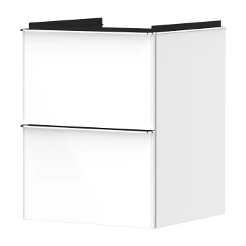 Dulap baza suspendat Hansgrohe Xelu Q cu 2 sertare  48cm  alb lucios  manere crom 1771 imagine