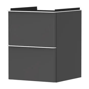 Dulap baza suspendat Hansgrohe Xelu Q cu 2 sertare  48cm  gri diamant mat  manere alb mat 46e0 imagine