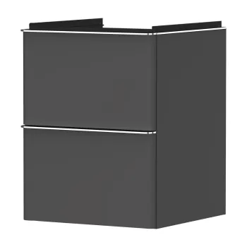 Dulap baza suspendat Hansgrohe Xelu Q cu 2 sertare  48cm  gri diamant mat  manere crom d181 imagine