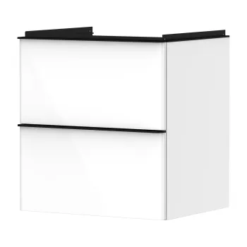 Dulap baza suspendat Hansgrohe Xelu Q cu 2 sertare  58cm  alb lucios  manere negru mat e272 imagine