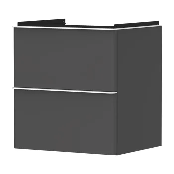 Dulap baza suspendat Hansgrohe Xelu Q cu 2 sertare  58cm  gri diamant mat  manere alb mat e869 imagine