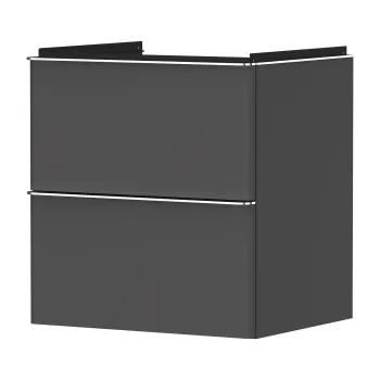 Dulap baza suspendat Hansgrohe Xelu Q cu 2 sertare  58cm  gri diamant mat  manere crom 0f81 imagine