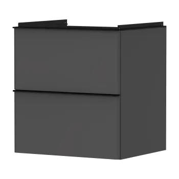 Dulap baza suspendat Hansgrohe Xelu Q cu 2 sertare  58cm  gri diamant mat  manere negru mat c4e6 imagine